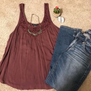 Flowy Purple American Eagle Tank Top